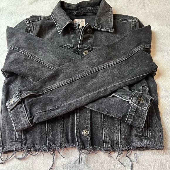 GUESS Women's Charcoal Denim Jacket - Picture 3 of 8